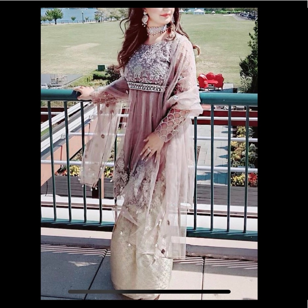 Grey mauve Pakistani sharara
